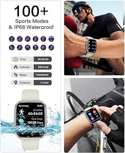 Miniatura 4 de Relojes inteligentes para mujer, llamada Bluetooth de 1.75 pulgadas, reloj inteligente de voz AI, monitor de frecuencia cardíaca 247, monitor de