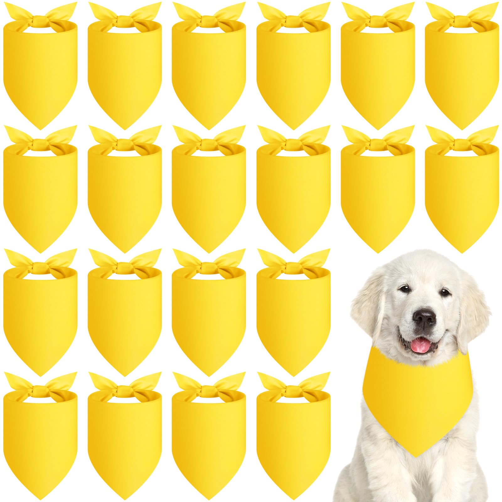 TPDRKOWJX Dog Bandanas， 20 Pcs Sublimation Blank Bandanas Plain for Dogs Heat Transfer Triangle Bibs DIY for Puppy Cat Pets Birthday Costume Accessories Party Decoration (Pink,Small)(Yellow)