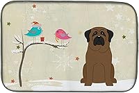 Vista 37 de Caroline's Treasures BB2508DDM - Tapete de secado de platos de perro de montaña bernés con regalos de Navidad entre amigos, tapete absorbente