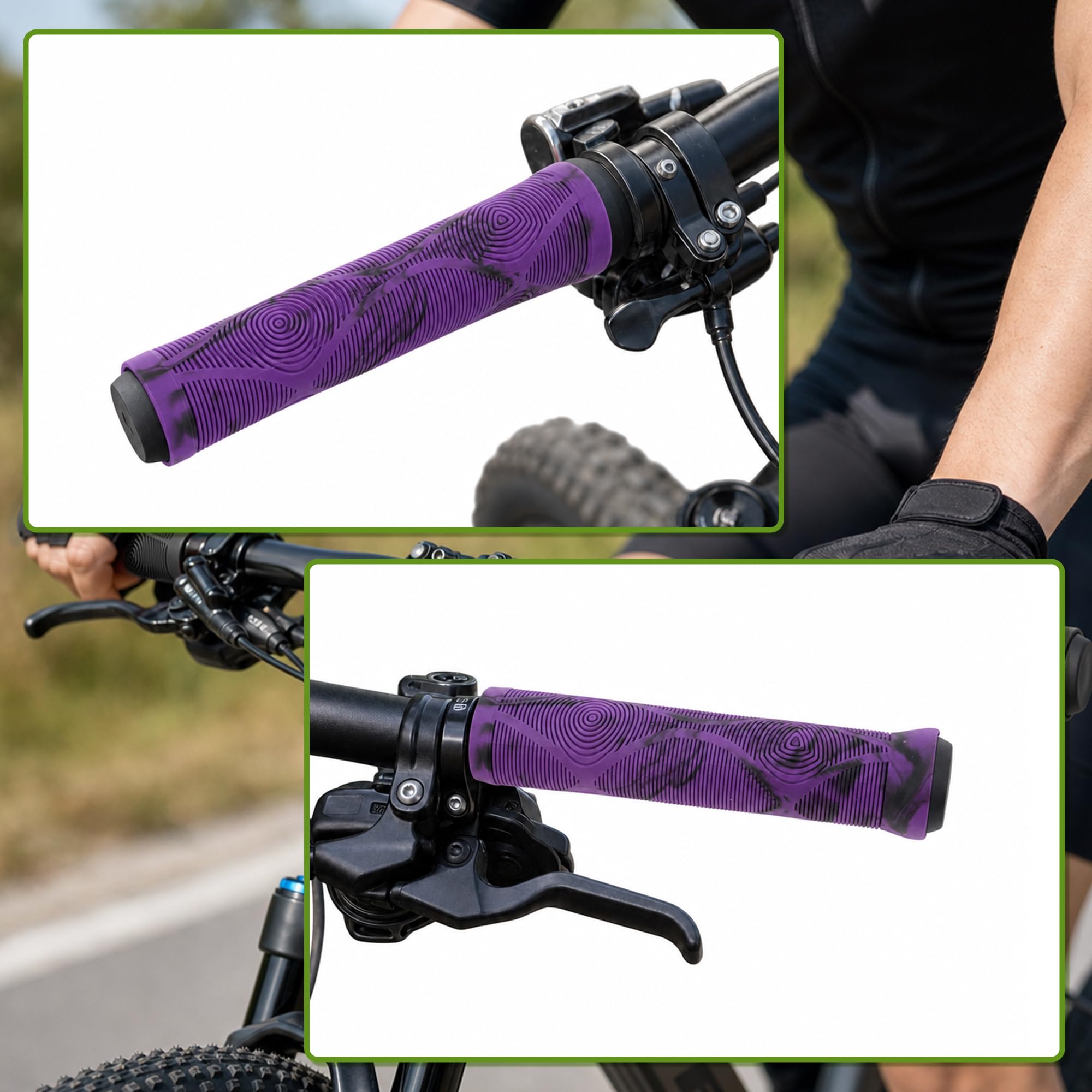 Małe uchwyty rowerowe, miękkie i wygodne gumowe uchwyty, uchwyty rowerowe, ergonomiczna konstrukcja dla małych rowerów, fioletowy 1 para