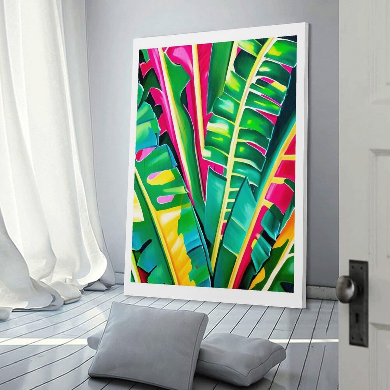Junmoney Colorful Tropical Chaos Room Decor Wall Art, 08x12inch(20x30cm), for Home, Office, Studio Or Guest Room, Canvas Wall Art That Fits Changing Layouts