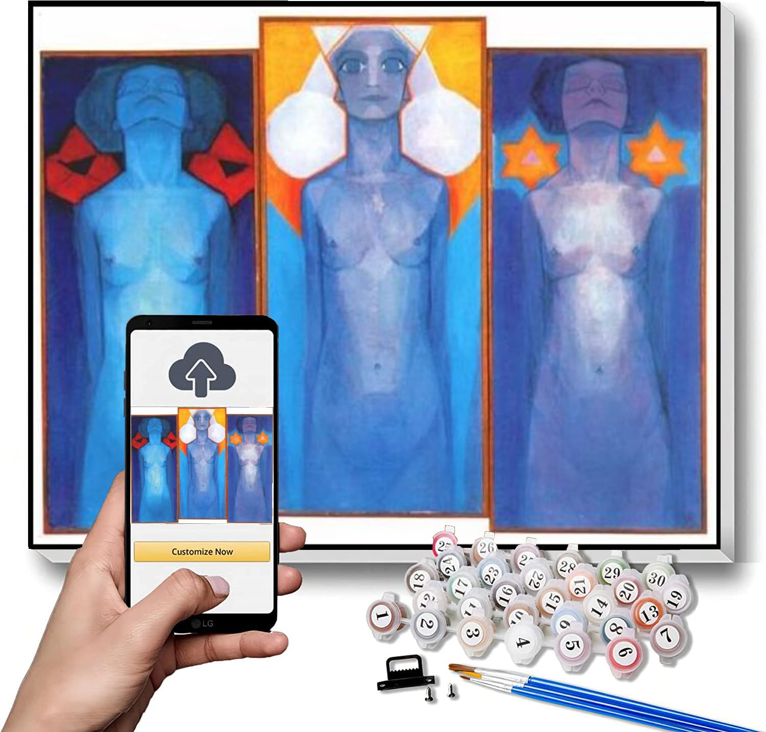 Amazon | DIY 油絵キット、ピエト モンドリアンによる進化絵画子供と