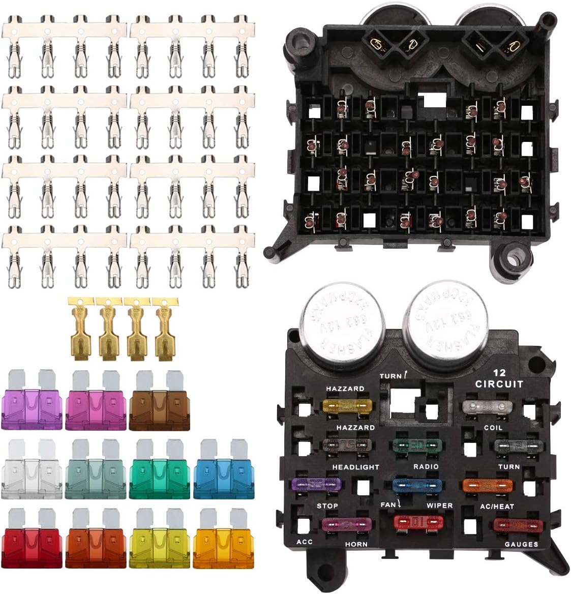 Buy Garfour Electric Fuse Boxes 12Way Blade Fuse Block 12Way Fuse Box