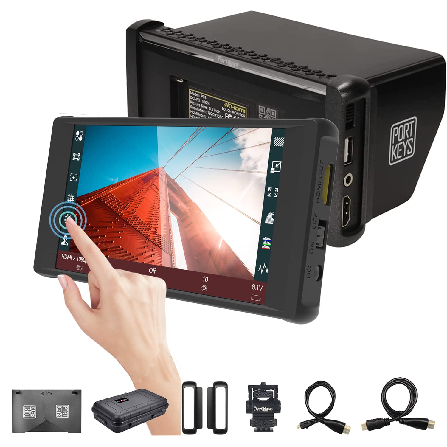Portkeys PT6 カメラモニター 5.2型 極美品 ハードケース付 Buy Portkeys PT6 5.2″ 4K HDMI Wide Color Gamut Touch Screen DSLR