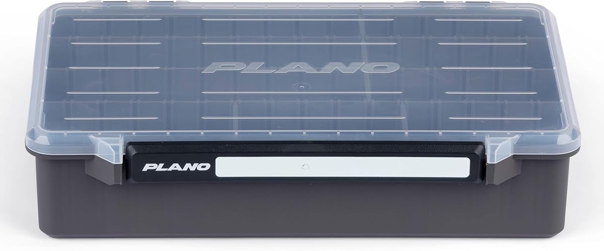 Caja de aparejos StowAway 3700 Deep Stow, con Rustricor anticorrosión, diseño de pestillo único, tapa transparente DuraView, almacenamiento apilable para cebo de pesca, señuelos y equipo