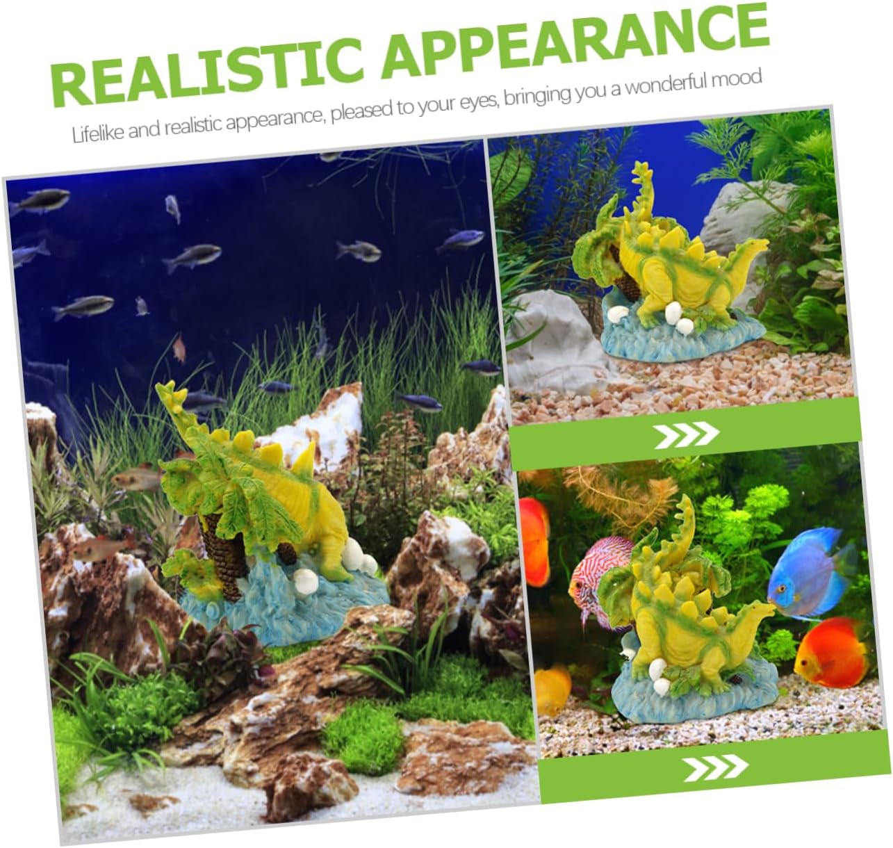 3pcs Dinosaur Fish Tank Decoration Inflatable Floating Fish Aquariums Pond Dragon Lid Tank Decorations Fish Tank Floating Diver Decorations Canister Resin