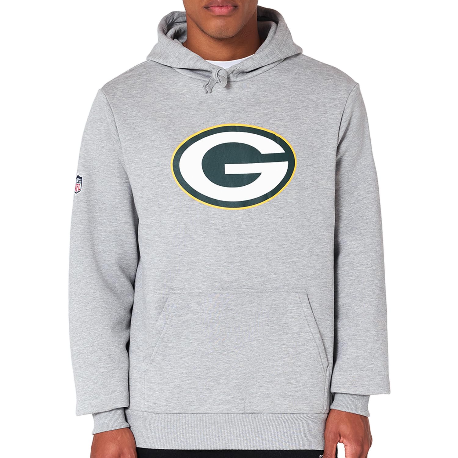 New Era Green Bay Packers NFL Team Logo Hoody Grey Hooded Jumper