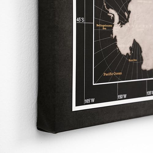 Miniatura 3 de Mapa del mundo en lienzo con tablero de corcho - Letras inglesas - Decoración decorativa de pared para todas las habitaciones - Cuadros en lienzo
