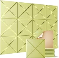 Vista 58 de Sonicism Paquete de 12 paneles acústicos de pared autoadhesivos, paneles de espuma a prueba de sonido de 12 x 12 x 0.4 pulgadas, paneles decorativos