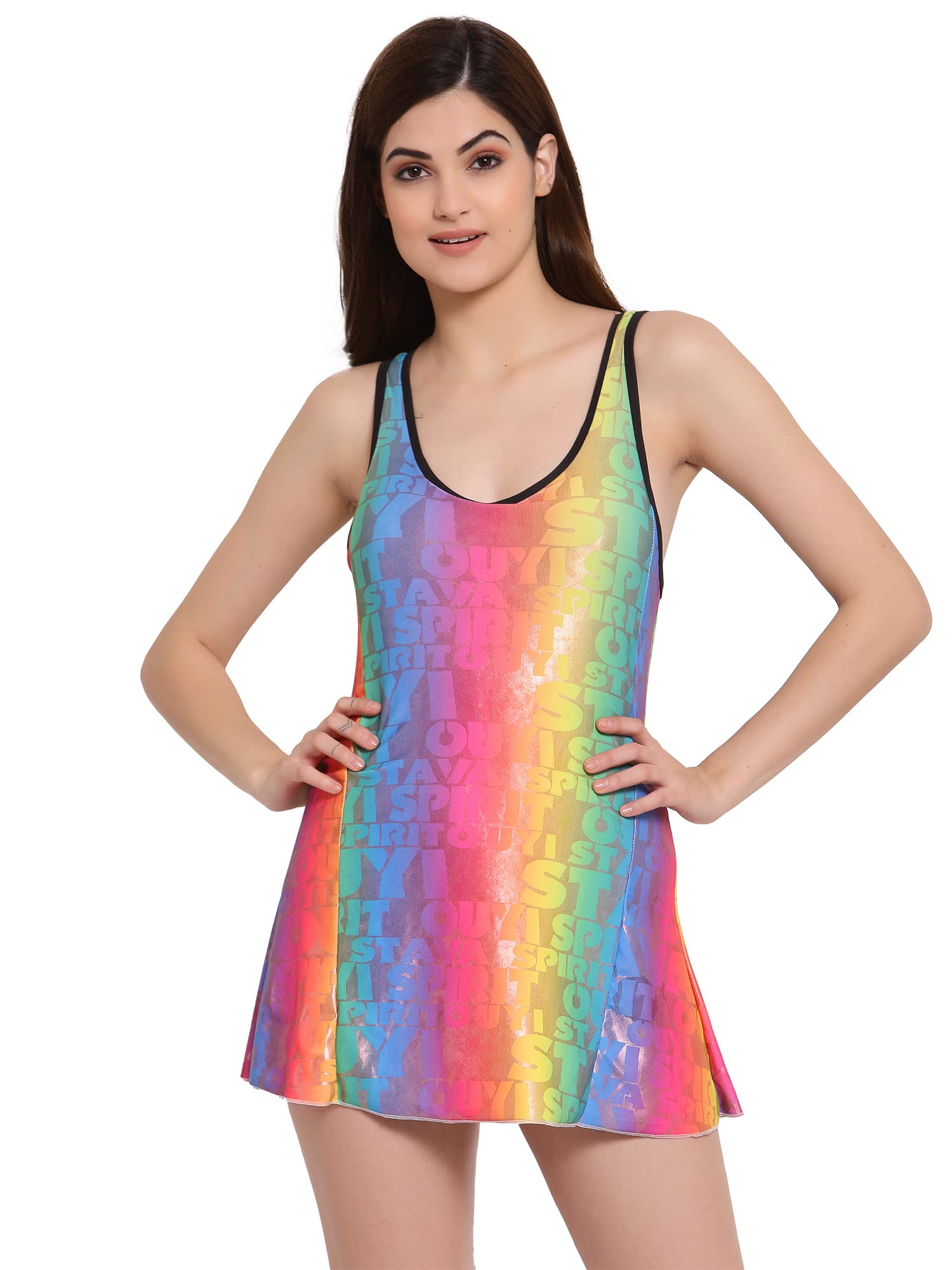 CUKOOPadded Multicolored Printed Tankini Swimwear