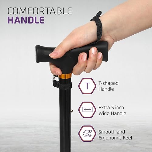 Miniatura 5 de Allay Bastón de caminar para hombres y mujeres  Bastones de caminar plegables, ajustables, plegables para el equilibrio de las personas mayores, de