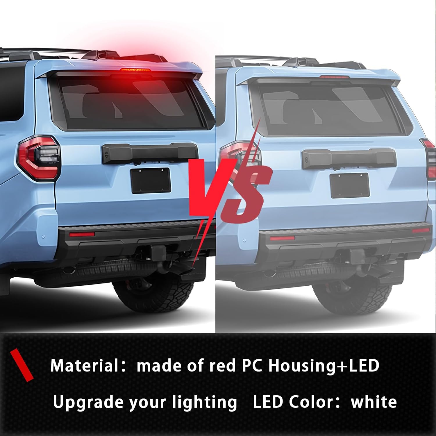 LED High Mount 3rd Third Brake Light with Turn Signal Light & Cargo Lamp Compatible with 2024-2026 Toyota 4Runner / Land Cruiser Prado LC250, Fit for 2015-2023 Toyota Alphard/Vellfire