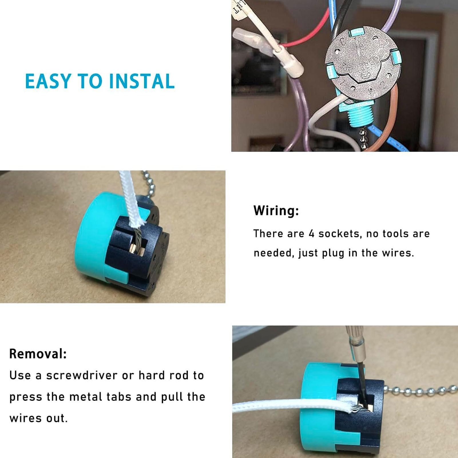 Interruptor Universal de Cadena de Tracción para Ventilador de Techo de 3 Velocidades con Condensador CBB61 de 5 Cables para una Circulación de Aire Efectiva 1 Unidad