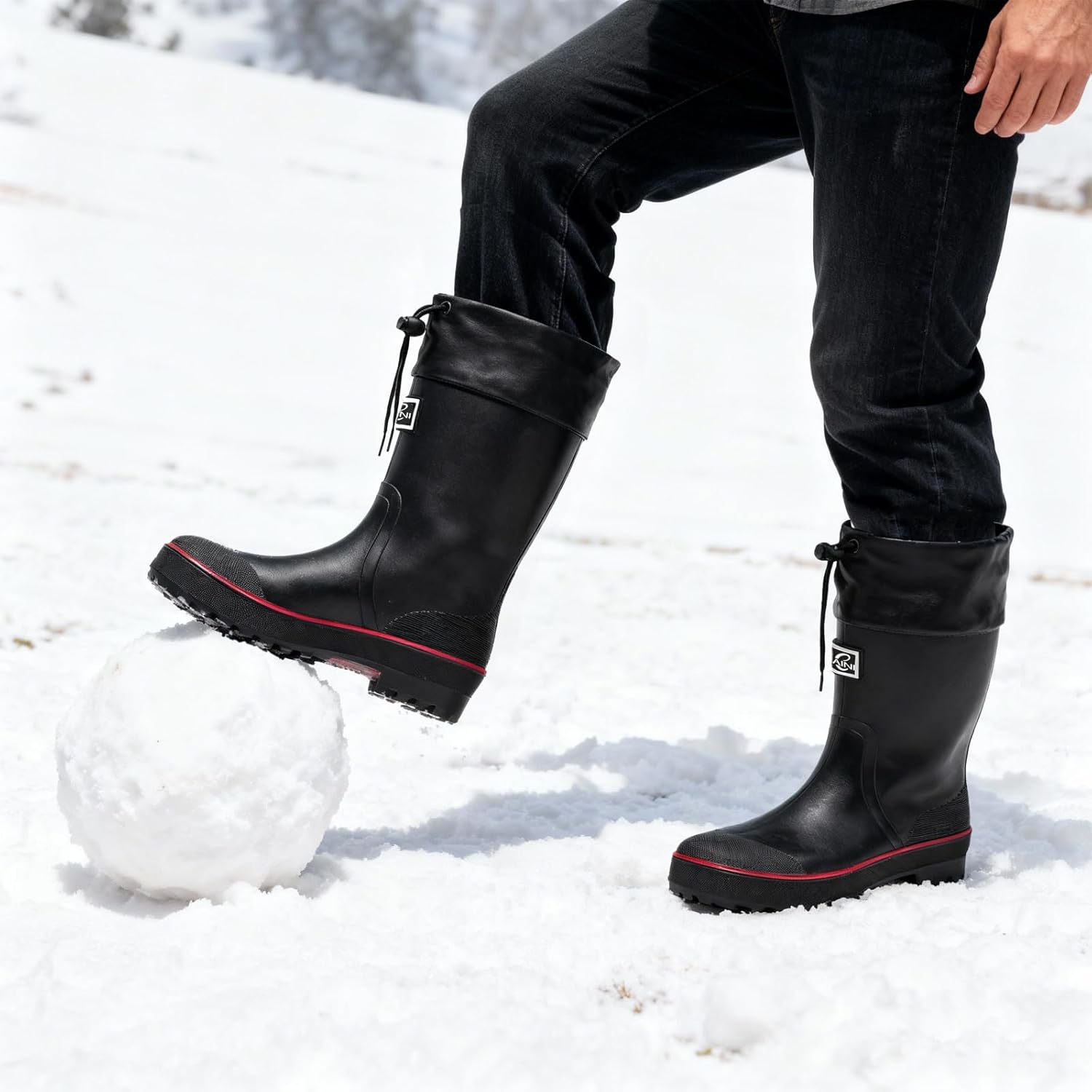 Mens Rain Boots Water boots Waterproof PVC Rubber Boots Outdoor Mud Boots,Comfort Lightweight Mid-Calf Gardening Fishing Shoes for Yard Farm Work - Image 8