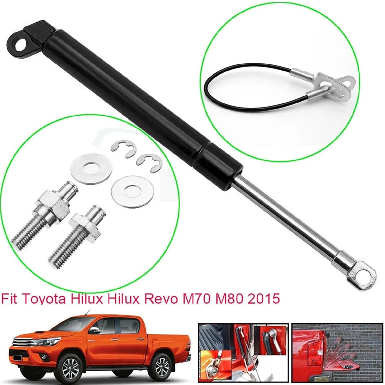 Gas Struts Springs Rozpórka gazowa tylnej klapy pasuje do Toyota Hilux amortyzatora pasuje do Revo wspornik tylnej klapy M70 M80 2015-2020
