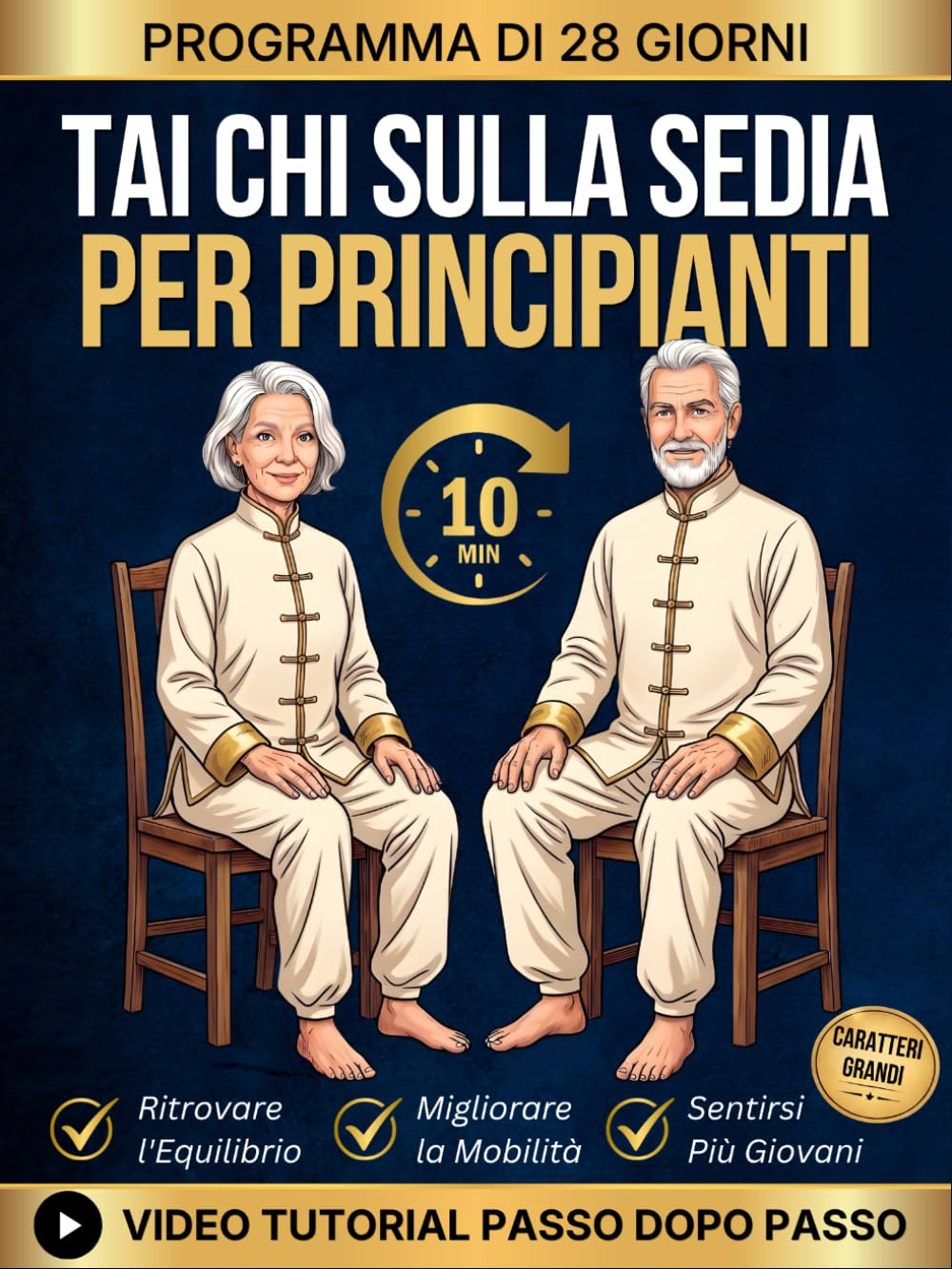 Tai Chi sulla Sedia per Principianti: Routine Sicura da 10 Minuti | Piano Fitness Illustrato di 28 Giorni Dedicato agli Anziani con Video Inclusi ed ... Mobilità, Ritrovare l'Equilibrio e Dimagrire