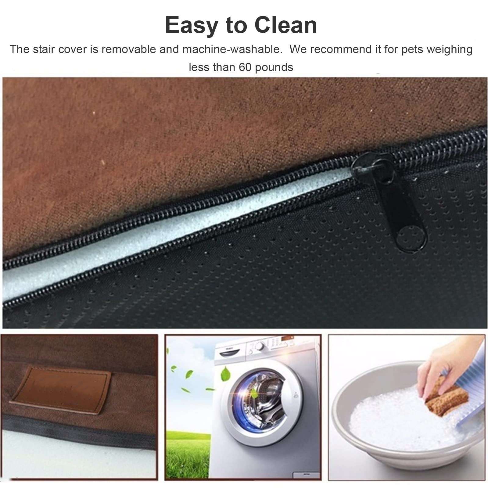 Escalera portátil para sofá Cama para Mascotas pequeñas y Medianas, escaleras de Espuma de Alta Densidad con Cubierta extraíble e Impermeable, 2 escalones ()