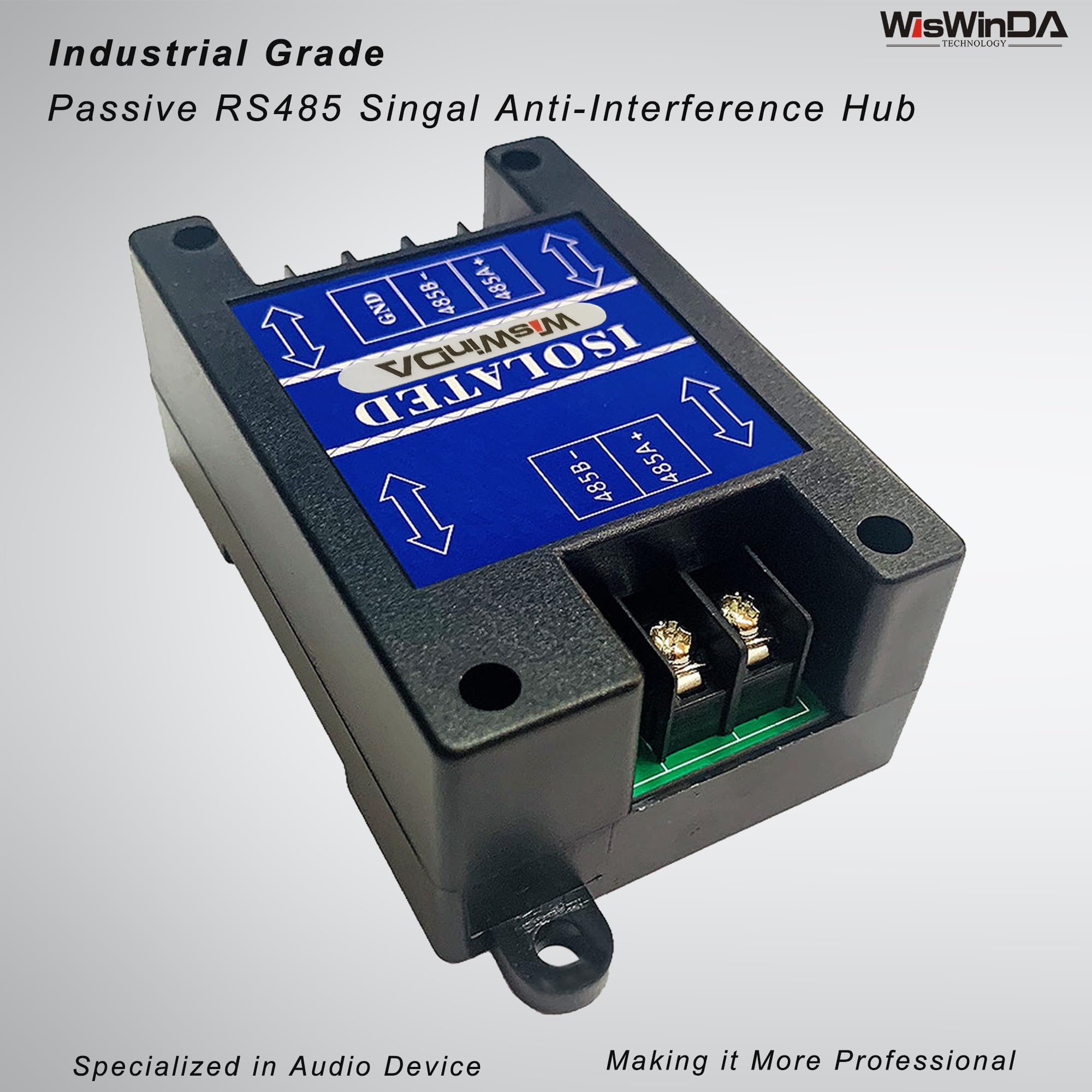 WisWinDa Industrial Grade Passive RS485 Singal Anti-Interference Hub Anti-Interference Lightning Protection RS485 Filter Isolated Communication Data Protector Surge Protection Device