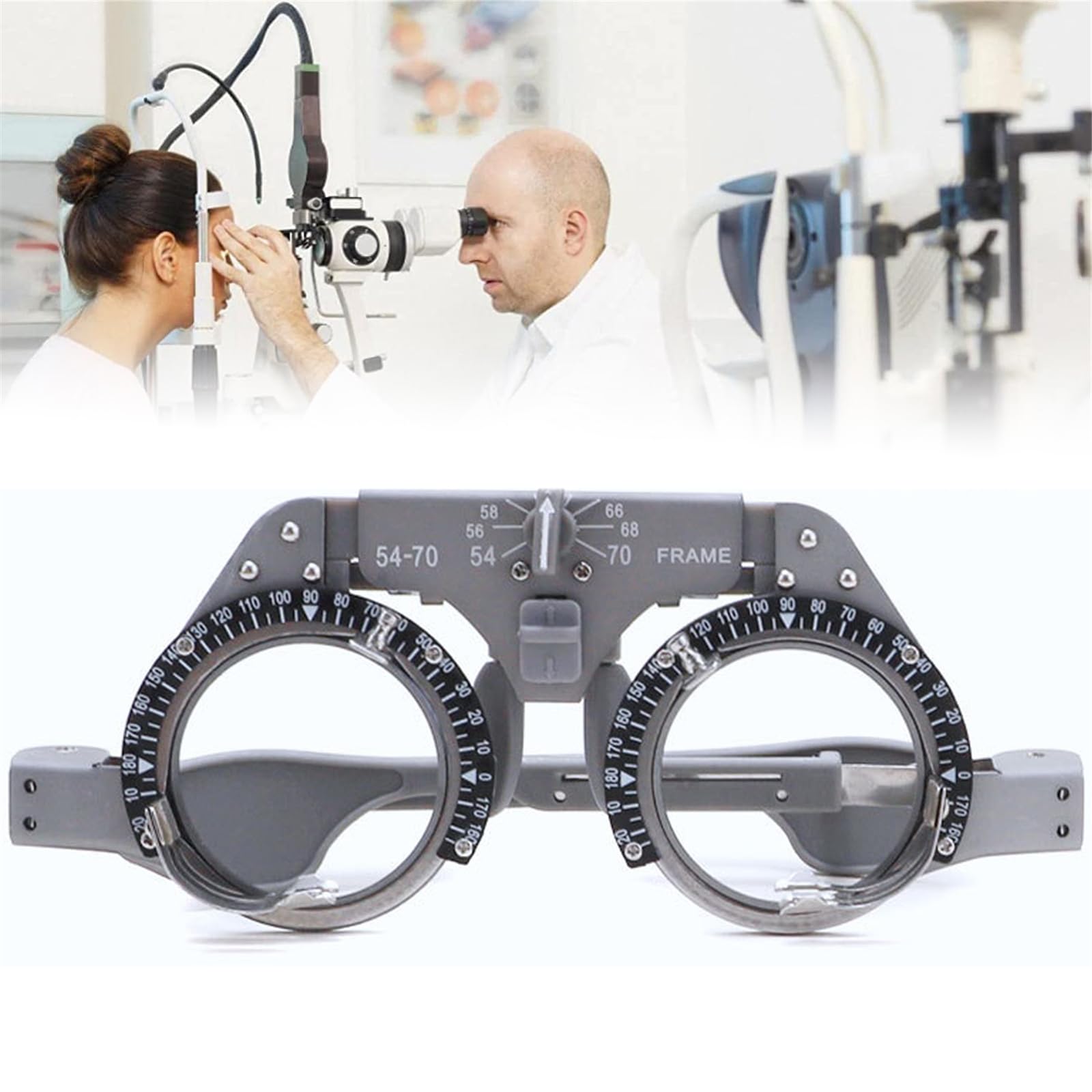Montatura per Lenti ottiche di Prova Lente di Prova per Ottico optometrico, Montatura per Lenti ottiche di Prova Regolabile 54-70mm, Occhiali per Prova oculare Montatura per Lenti optometriche per o