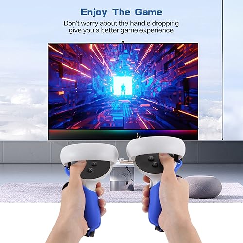 Miniatura 6 de OOAVR Controller Grip Cover for Oculus Quest 2,VR Silicone Face Pad,Lens Protection Cover,Thumbstick Covers,Sweat-ProofAnti-ThrowAdjustable(4pcs