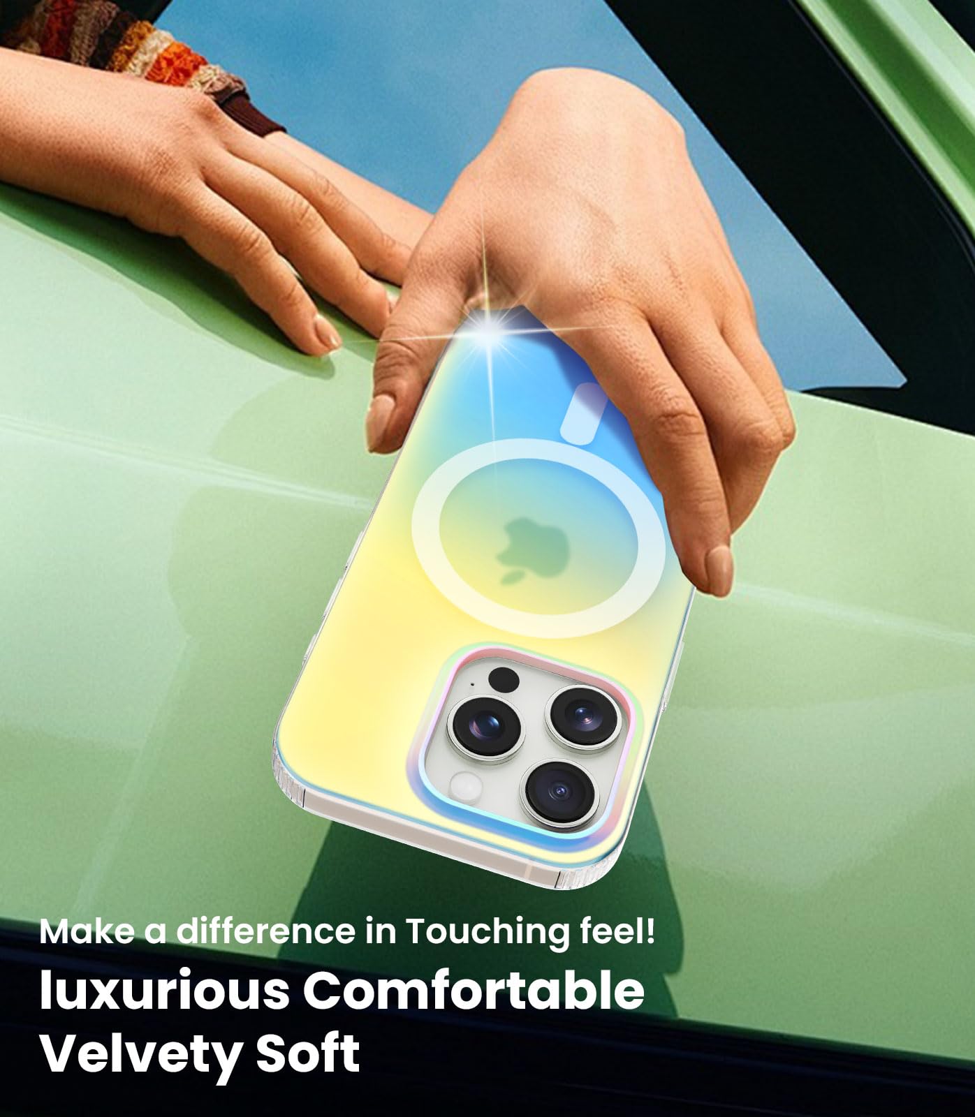 Custodia Magnetica Trasparente Per IPhone 14/13/16e - Anti Giallo Con 2 Pellicole - Protezione Militare