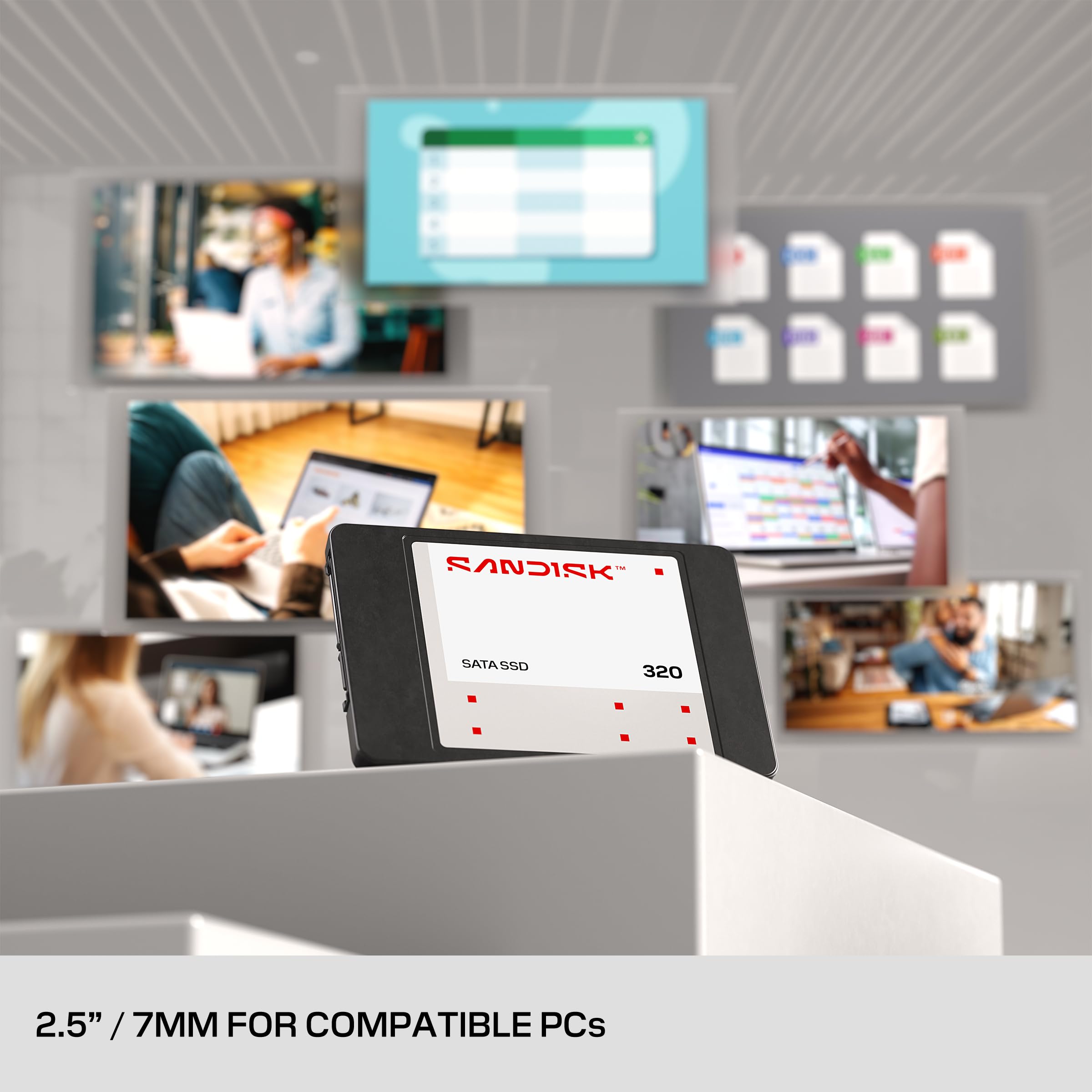 SANDISK 320 Disque SSD SATA 500 Go (2,5”/7 mm, Vitesses de Lecture allant Jusqu’à 545 Mo/s, Technologie éprouvée NAND 3D SANDISK)