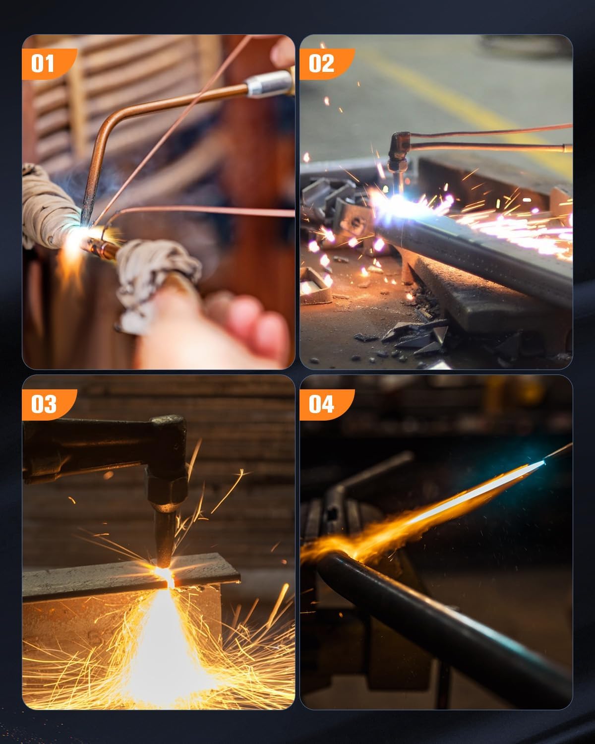 Oxygen Acetylene Torch Kit, Cutting Torch and Welding Kit, Oxy Gas Welding Cutting Brazing Set, Gas Welding Kit, Portable Oxy Acetylene Torch Welder, With Nozzles, Regulator, Hose Gauges, Blue Case