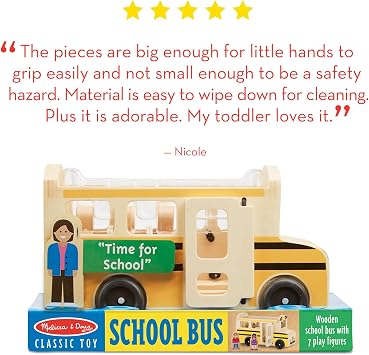 Melissa & Doug School Bus Wooden Play Set with 7 Play Figures