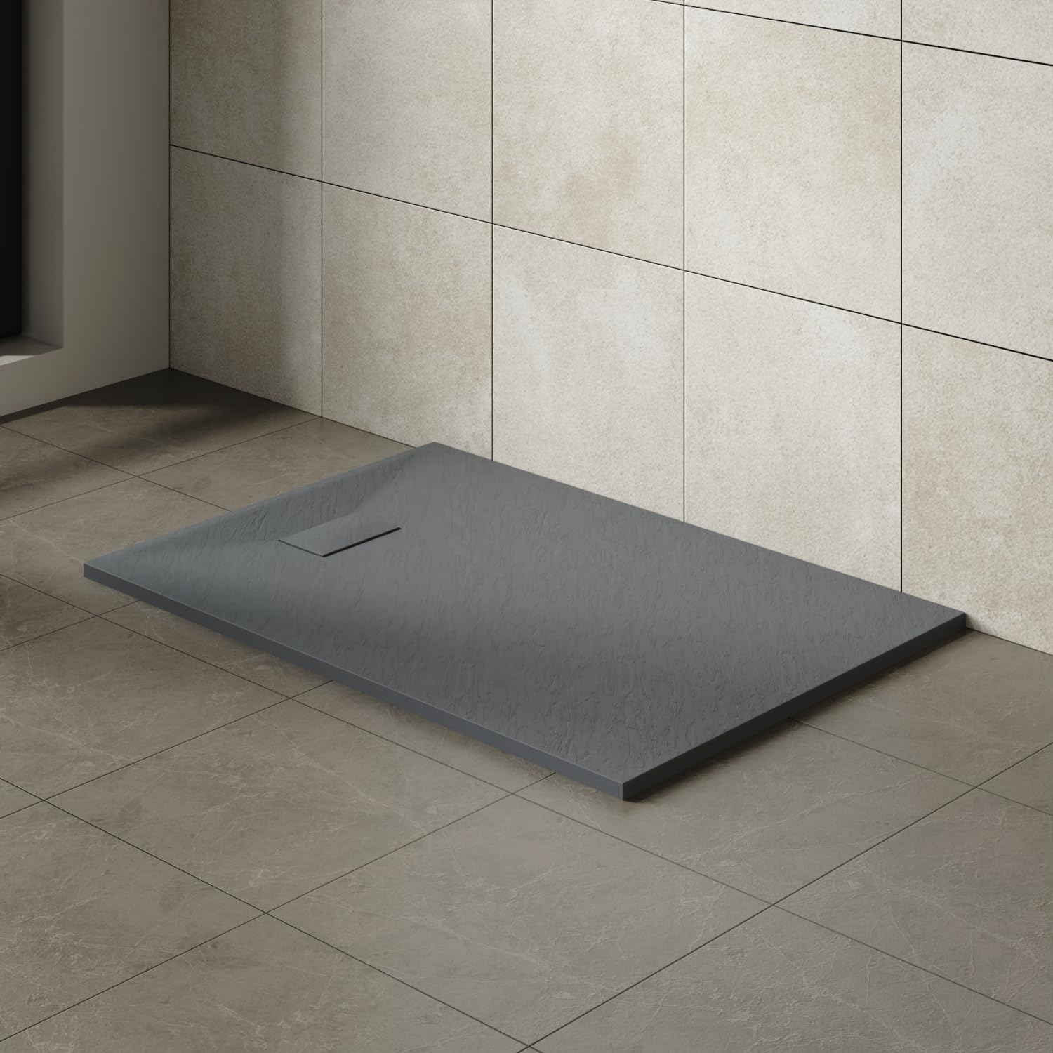 Aquariss 1400x900mm SMC Anti Slip Shower Base Tray Rectangular for Shower Enclosure Anthracite