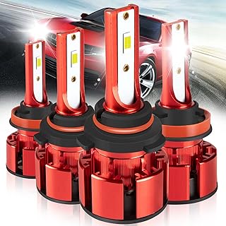 Fit for Peterbilt 388 389 367 567 579 587 Trucks LED Headlight Bulbs, 9005+H11LED Headlight Bulbs Hi&Lo Beam, 6500K 36000LM 500% Super Bright 9005 H11 LED headlights, 4PCS 9005 H11 Light Bulbs