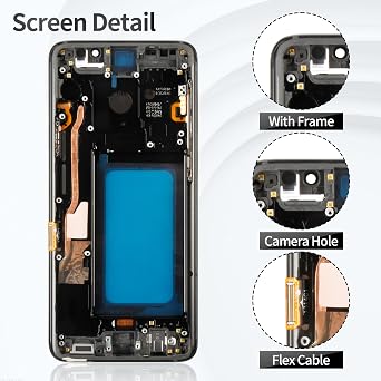 Samsung S9 Plus用TFT Samsung Galaxy S9 Plus用スクリーン液晶タッチデジタイザスクリーン交換 Samsung S9 Plusディスプレイ修理フレームSM-G965ブラック
