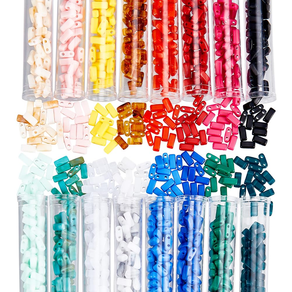 NBEADS 800 Acryl Perlen 5,2x2,3 Mm – 16 Farben, 2-Loch, Für Schmuckdesign & Basteln