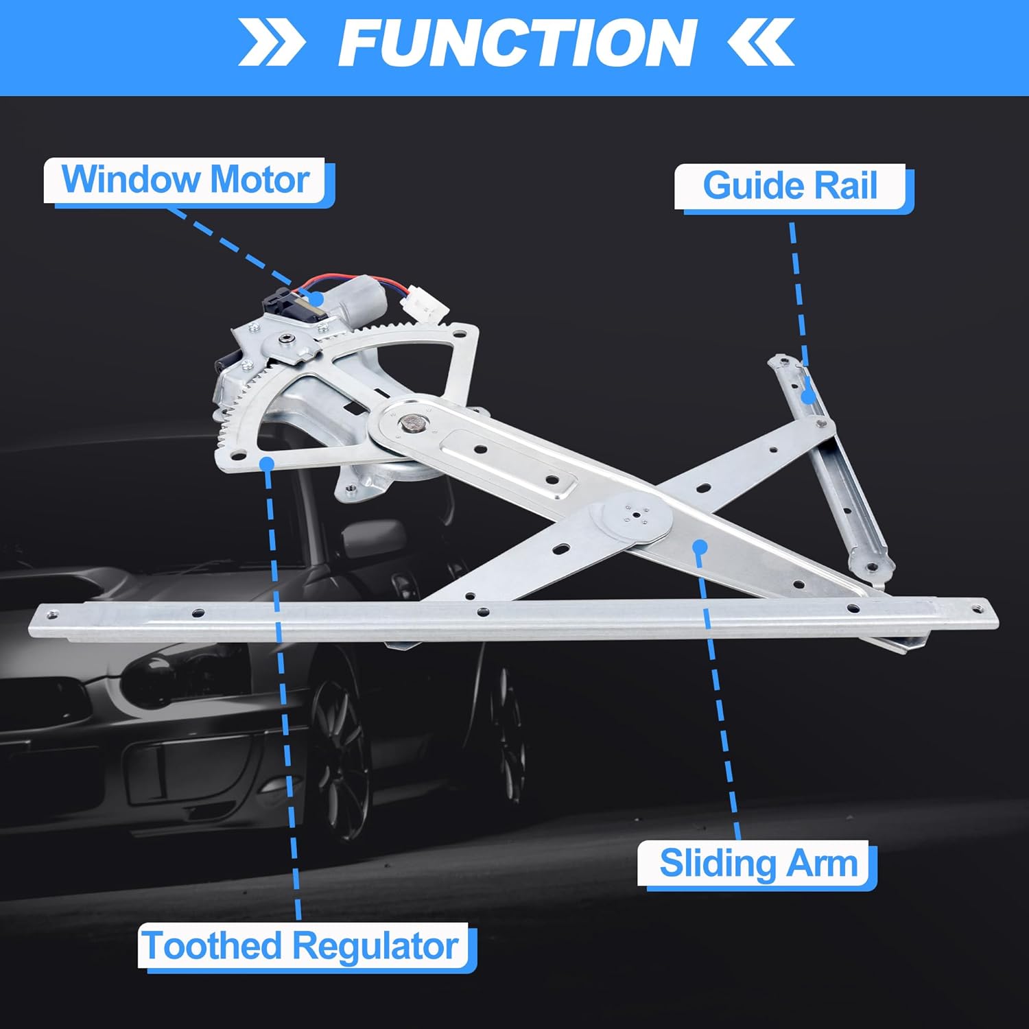 19024 Front Left Window Regulator Compatiable with Toyota 2003-2008 Corolla