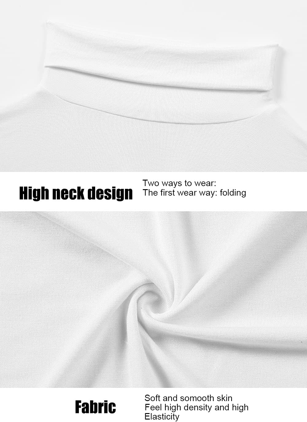 Femdouce Womens Turtleneck Long Sleeve Shirt Lightweight Slim Pullover Basic Undershirts Active Turtle Neck T-Shirts 2 Pack - Image 6