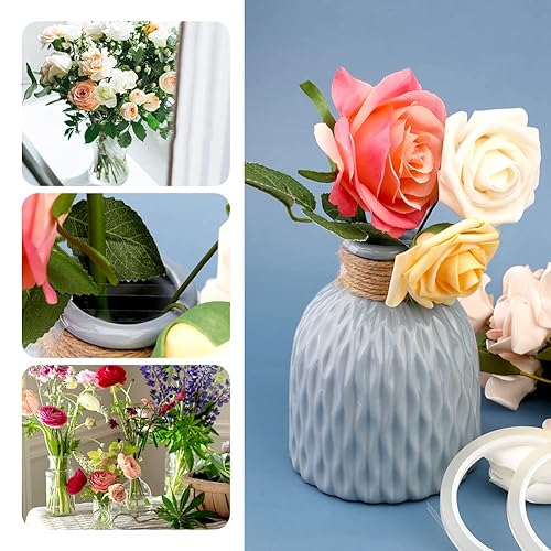 Miniatura 6 de Cinta floral transparente 2 rollos de 14 de pulgada, cinta transparente impermeable para floristería, suministros de arreglos florales, cinta de