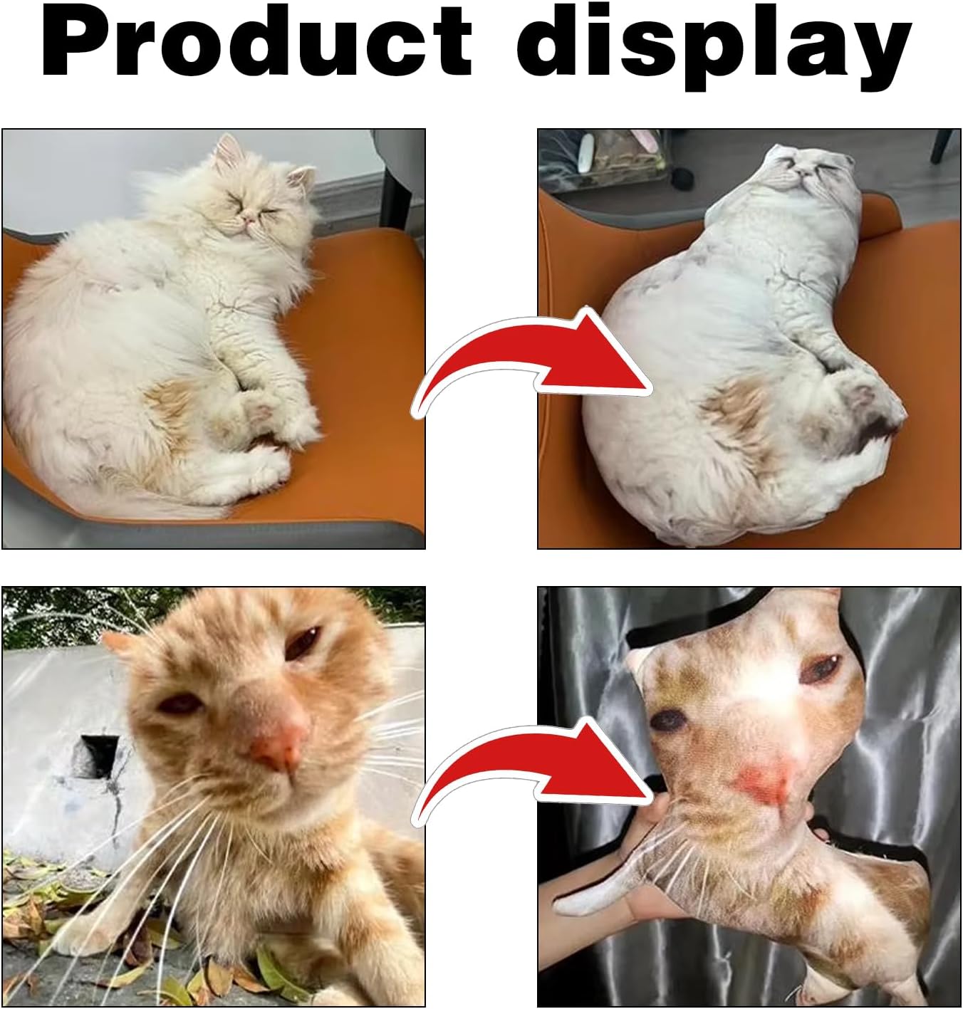 Custom Pet Pillow with Photo, DIY Ugly Pet Pillows, Customized Dog Cat Pillows - No White Edges, Personalized Gifts for Christmas, Halloween, Valentine's Day