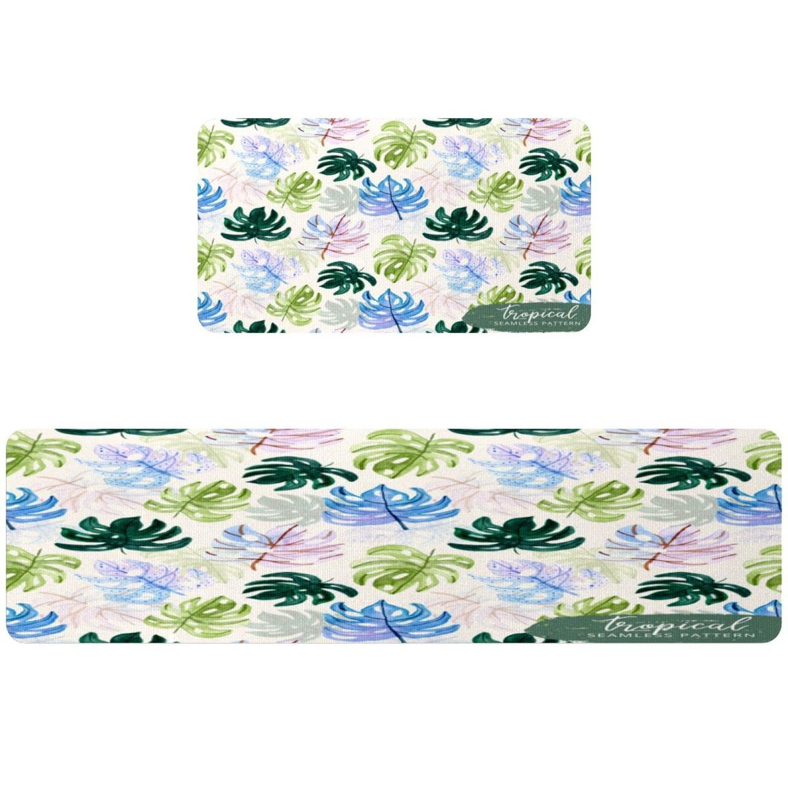 Alfombra absorbente de cocina lavable VAPOKF contra suelos húmedos y resbalones 2 piezas