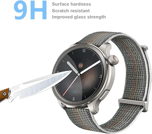 Miniatura 5 de Protector de pantalla compatible con Amazfit Balance (2023 New GTR) (paquete de 3) SmartWatch 9H, película de vidrio templado, transparente, sin