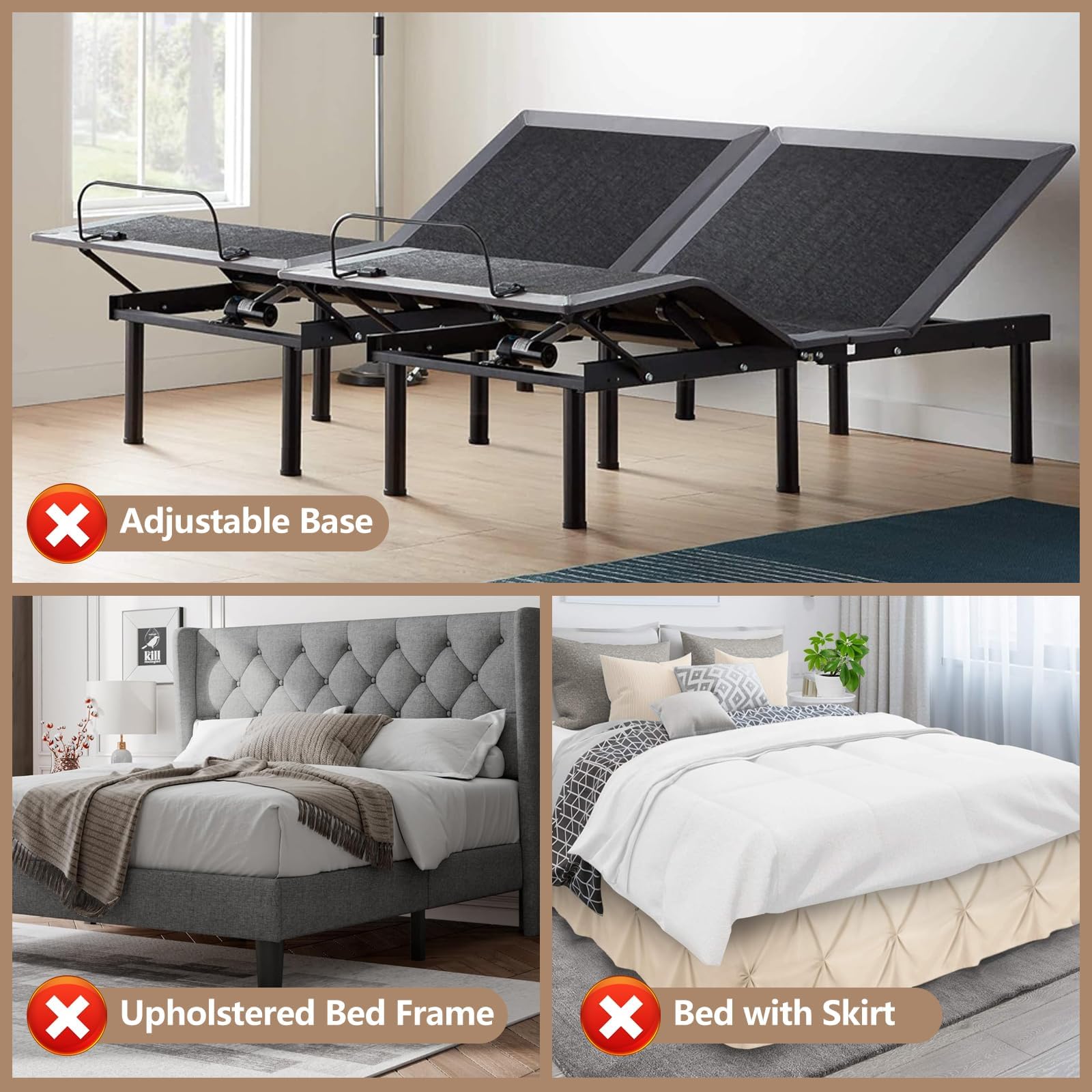 Anti-Rutsch Matratzen-Stopper 4-tlg - Verstellbar & Einfach Zu Montieren