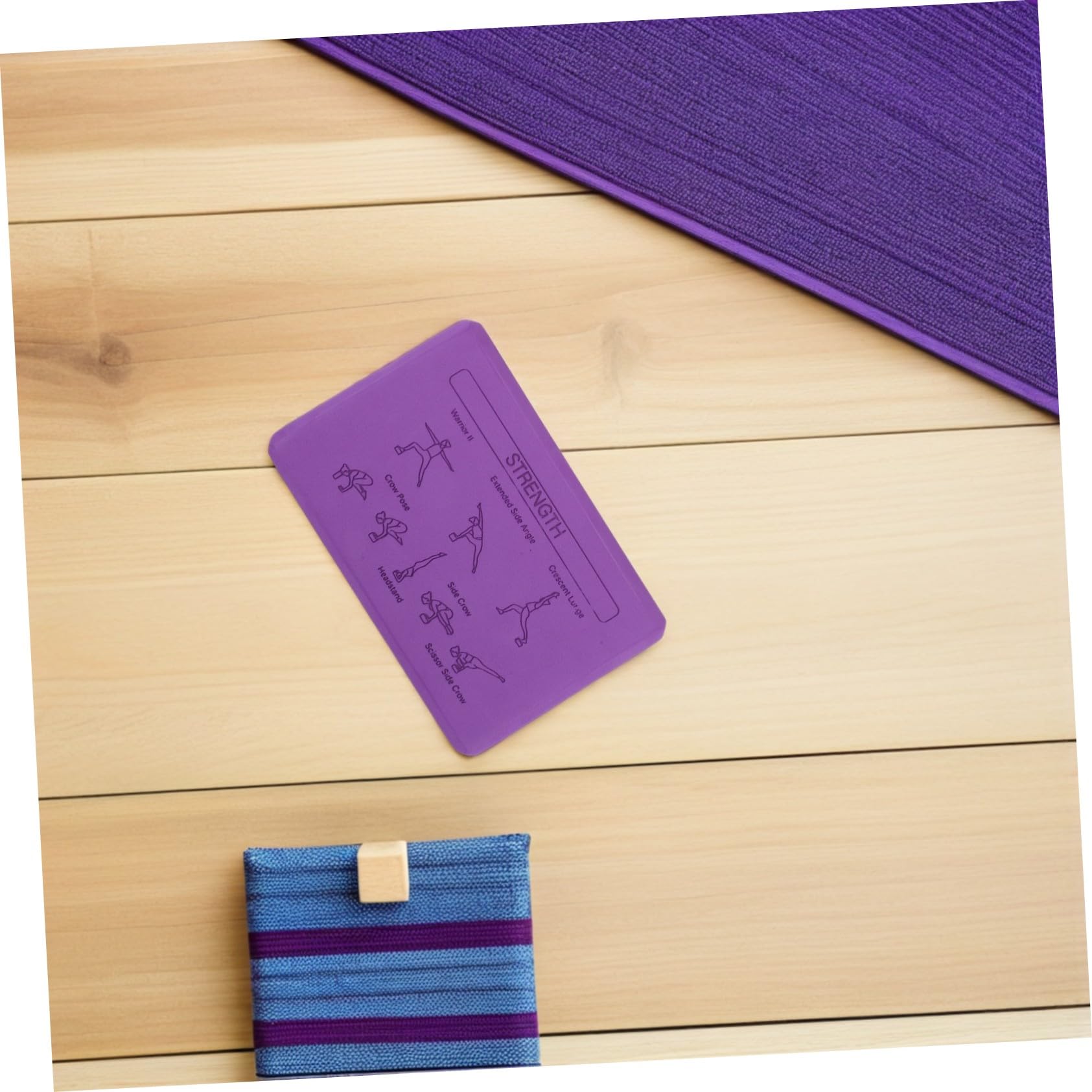 Blocco Yoga Porpora in Eva ad Alta Densità, Set da 1 | 9x6x3 Pollici, con Guida Stampata delle Posizioni, per Routine di Yoga e Fitness