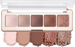 LYNEMOGA 5-Color Matte & Glitter Eyeshadow Palette for Mature Women - Highly Pigmented, Blendable, Long-Lasting Cold Coffee (03)