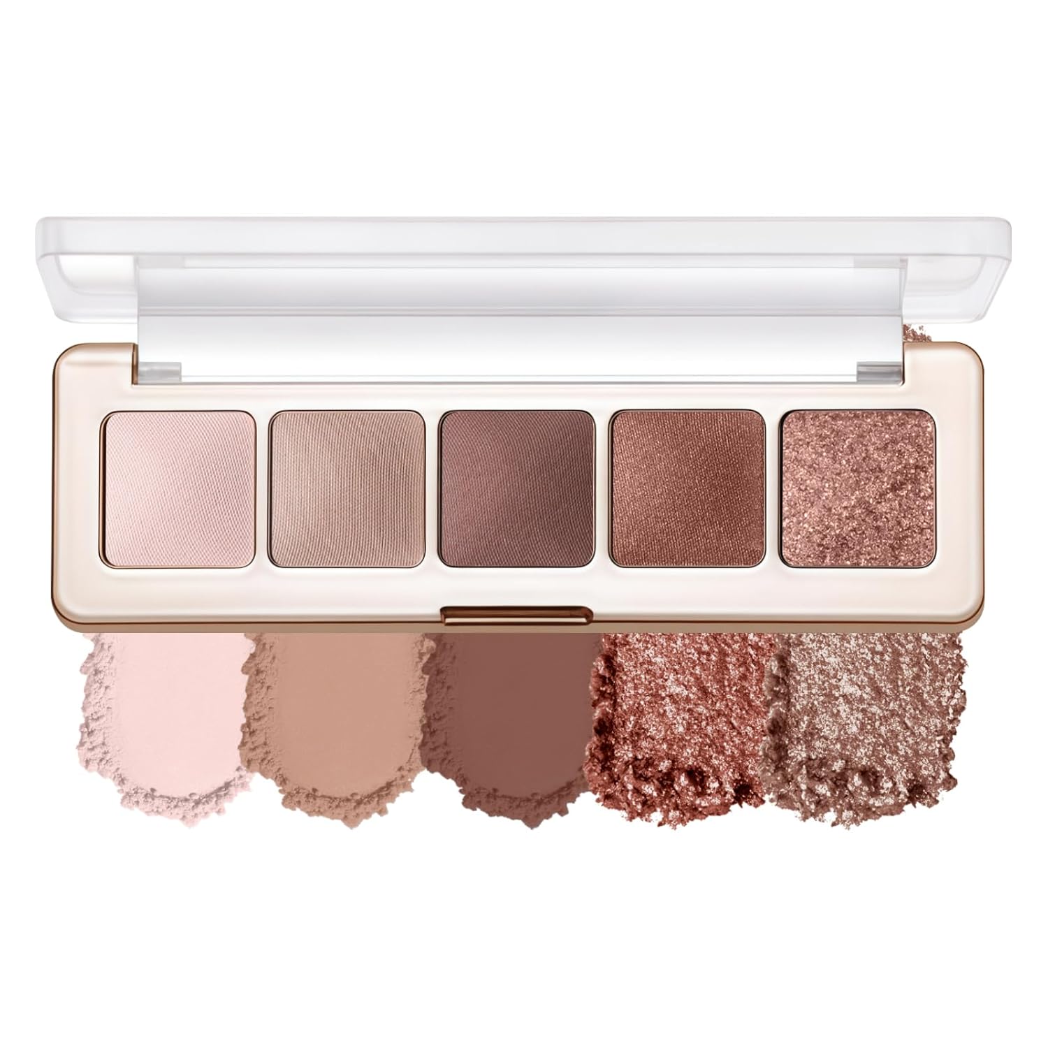 LYNEMOGA 5-Color Matte & Glitter Eyeshadow Palette for Mature Women - Highly Pigmented, Blendable, Long-Lasting Cold Coffee (03)