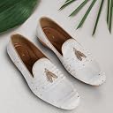 Tanny Shoes Men's Fabric Material White Color Jutti and Mojri for Bridal Party Casual… (11) gallery image