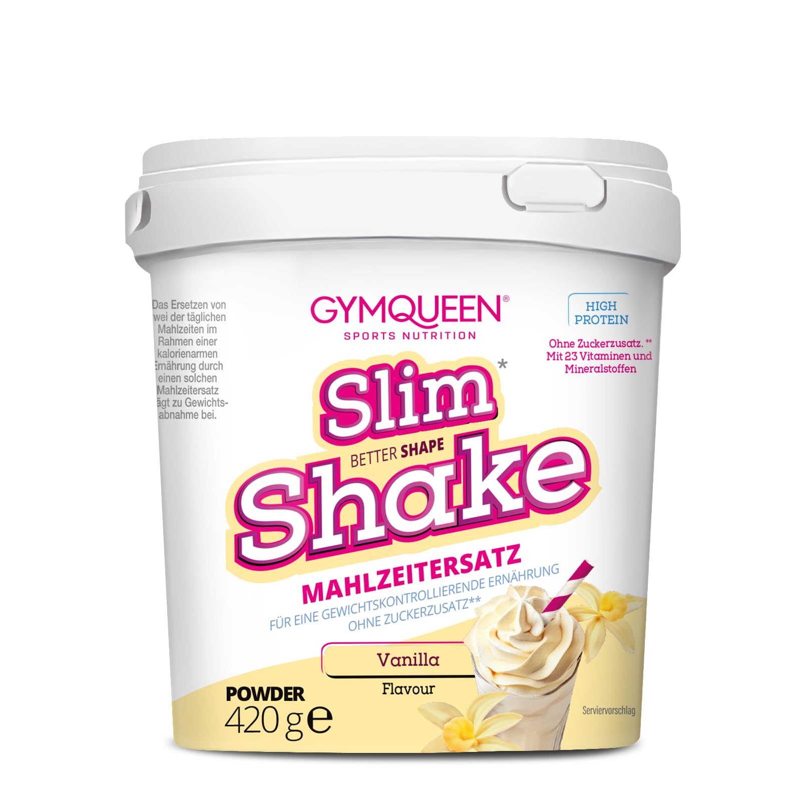 GymQueen Slim Shake Abnehm Shake 420g, Vanille