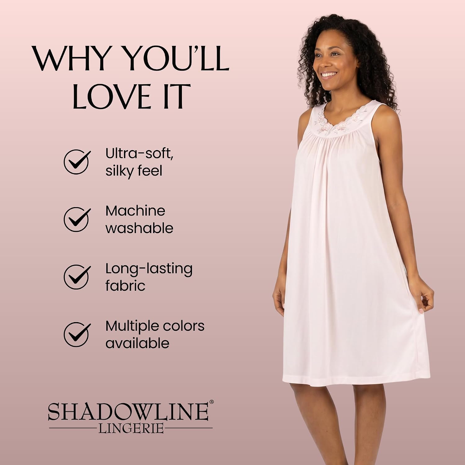 Shadowline Women's Plus-Size Petals 40 Inch Sleeveless Waltz Gown