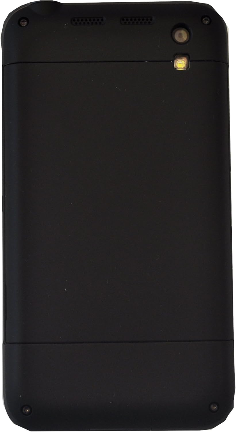 પાછળ view of the Bittium Tough Mobile smartphone, showing the camera and flash module.