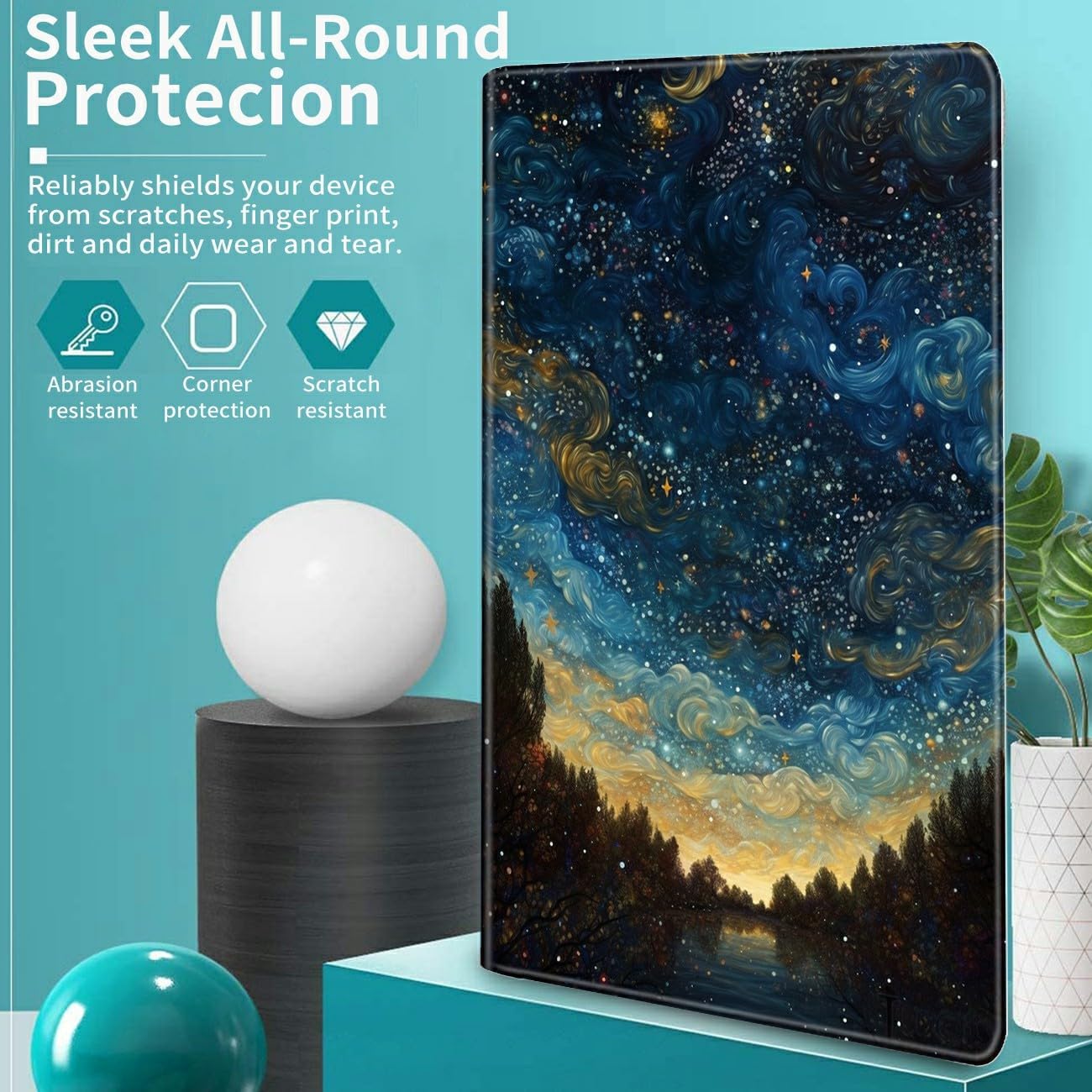 Case for All-New 6.8" Kindle Paperwhite 11th Generation 2021 and Kindle Paperwhite Signature Edition Slim Lightweight PU Leather Adjustable Stand Smart Cover with Auto Wake/Sleep,Art Galaxy