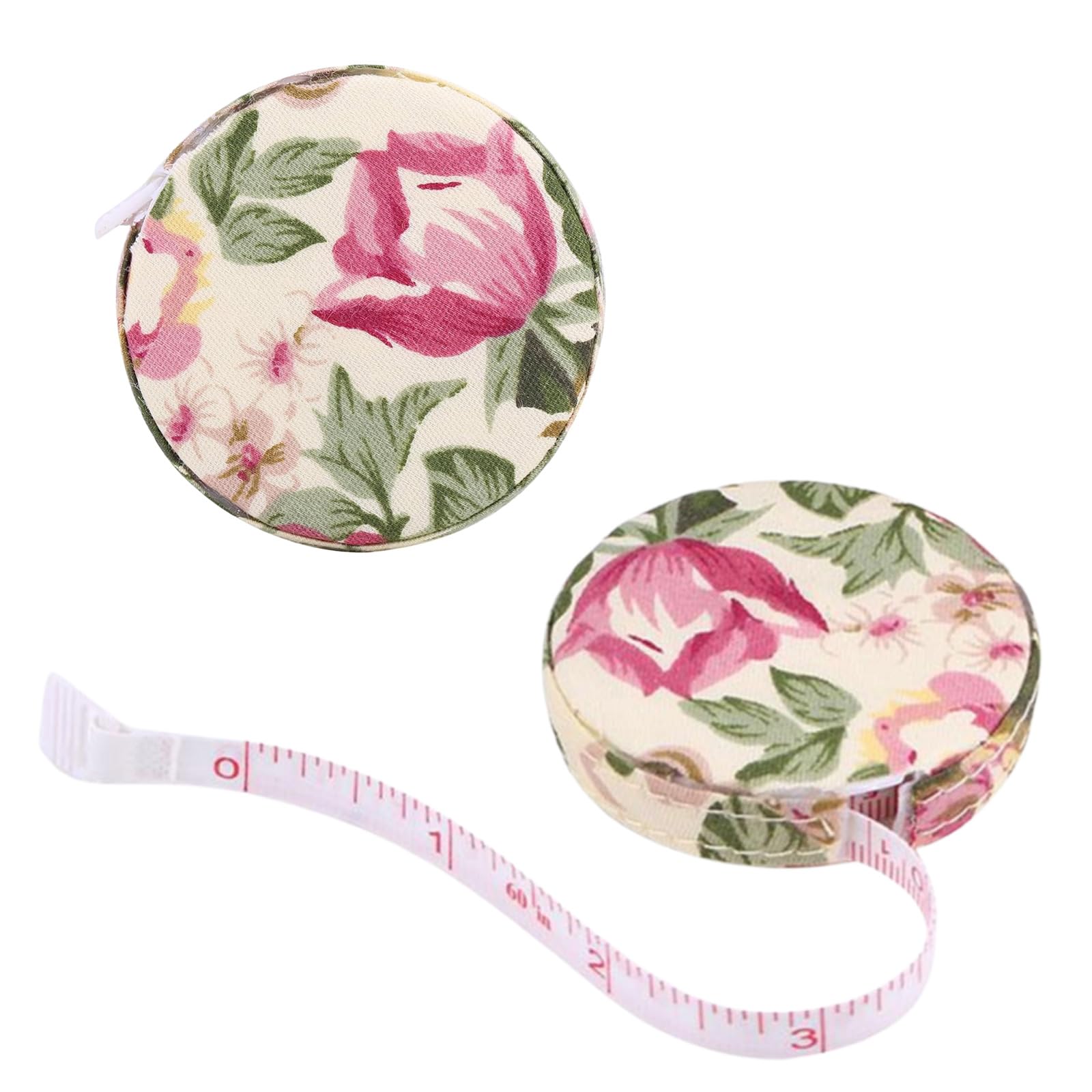 ZenithQuest 150cm/60inch Retractable Sewing Tape Measure, Rural Rose Soft Body Measuring Tape with Auto Lock, Accurate Tailor Tape for Sewing Body Measurement Fitness Craft