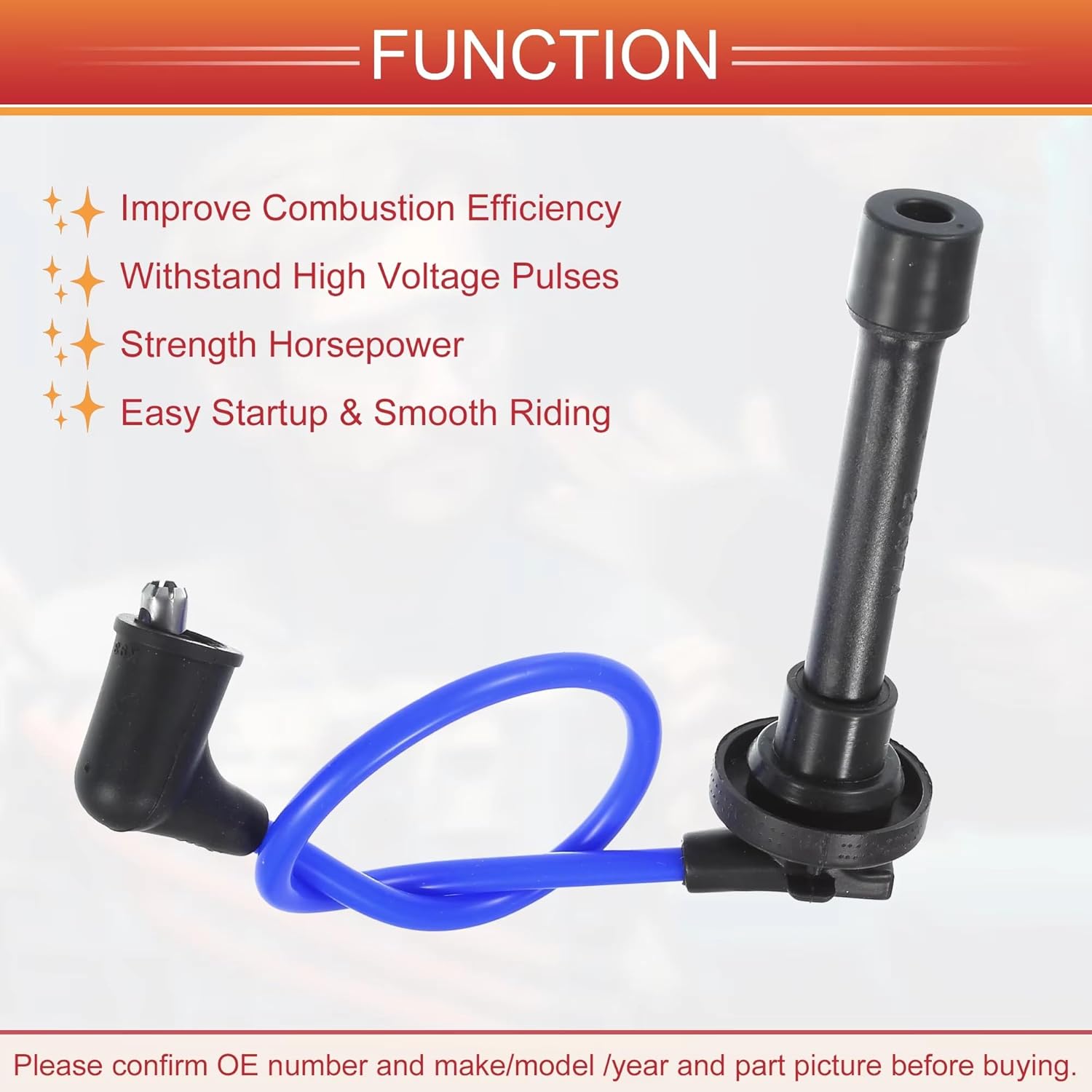 Ignition Cables Compatible with Accord 1990 1991 1992 1993 1994 32700PT0000 Spark Plug Wire Ignition Coil Cable