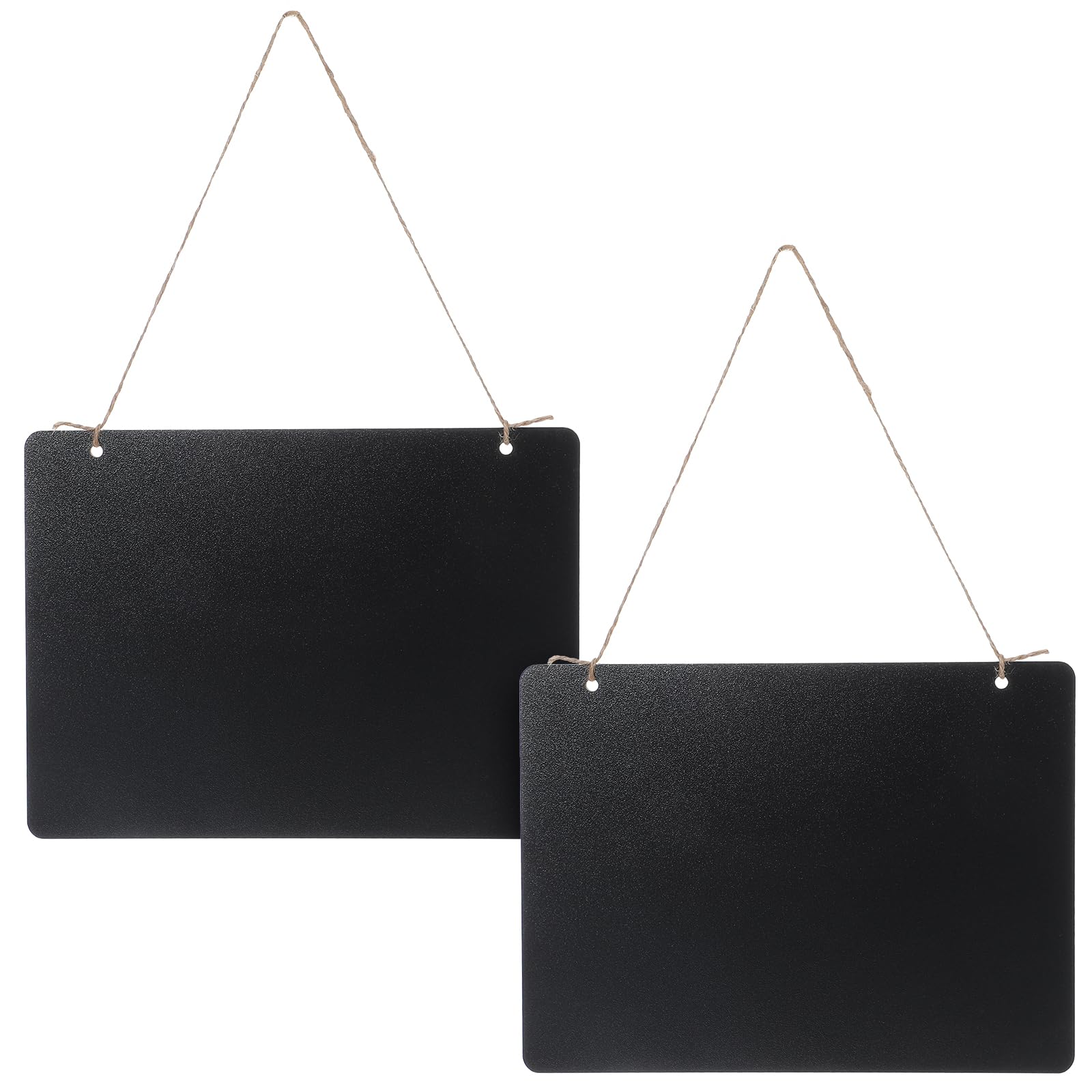 Guduling 2 Pcs Small Hanging Chalk Board,23 x 17 CM Hanging Chalk Board,Wooden Hangings Chalkboard Sign, with Jute String, Message Display for Wedding, Kitchen, Home & Party Decor